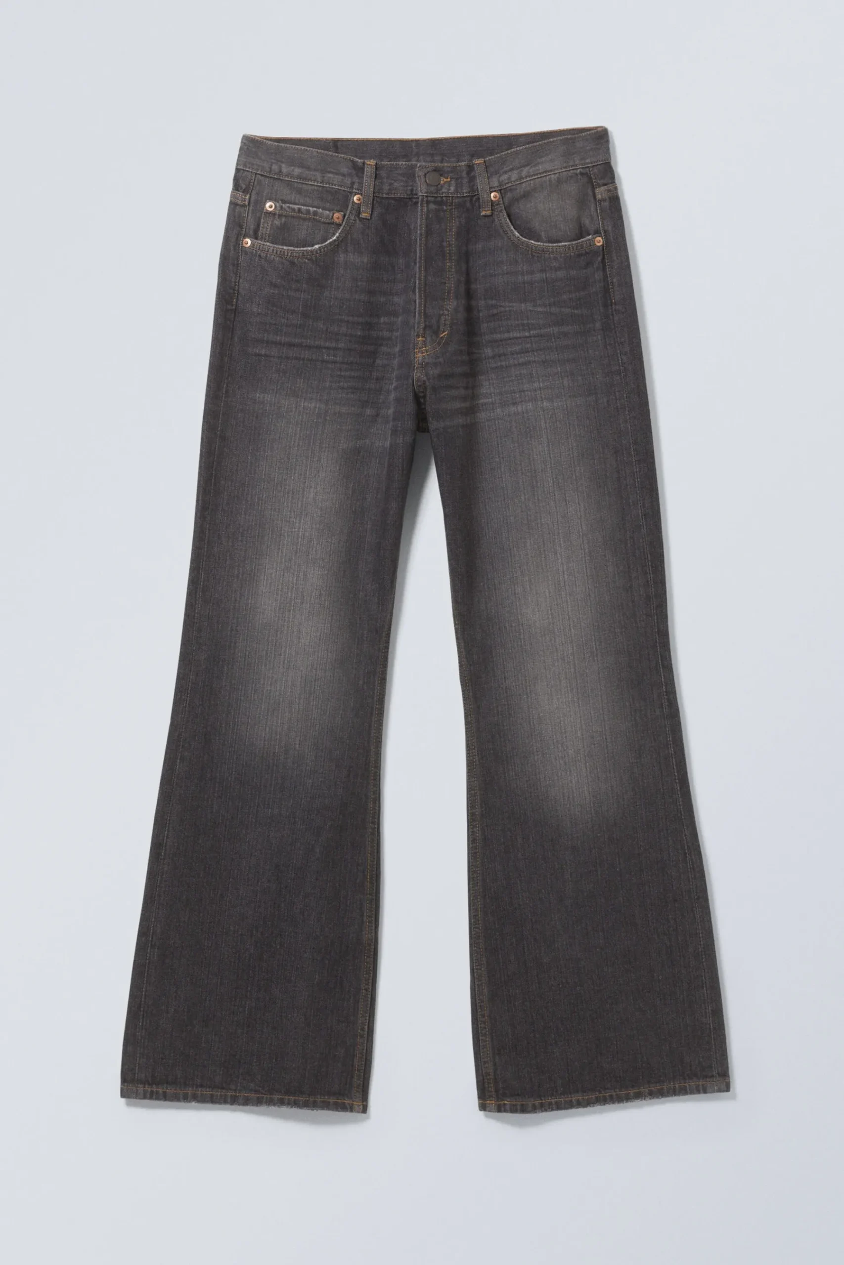 Weekday TIME LOOSE BOOTCUT LEG JEANS ash black black Cheap