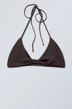 Weekday TURN HALTER BIKINI TOP dark brown Best