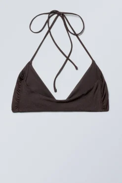 Weekday TURN HALTER BIKINI TOP dark brown Best