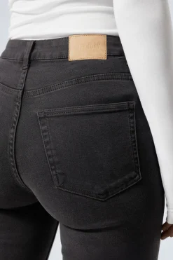 Weekday TWIG CURVE MID RISE SLIM STRAIGHT LEG JEANS black lux black Flash Sale