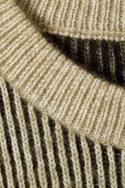 Weekday TWO-TONED KNITTED WOOL-BLEND SWEATER khaki Flash Sale