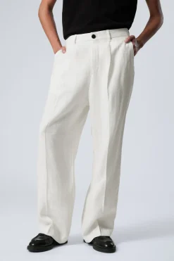 Weekday UNO LOOSE LINEN SUIT TROUSER white Flash Sale