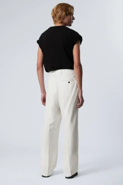 Weekday UNO LOOSE LINEN SUIT TROUSER white Flash Sale