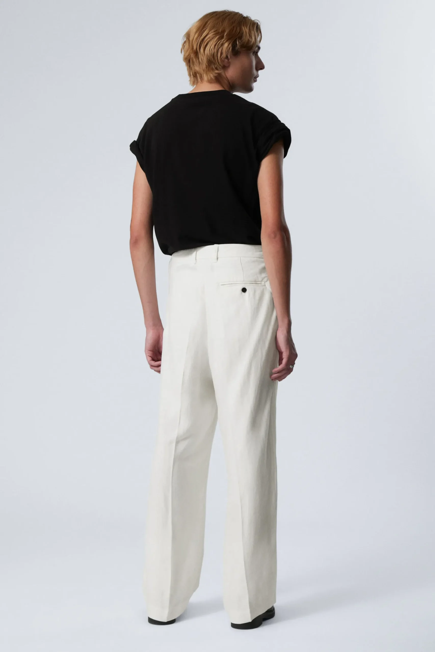 Weekday UNO LOOSE LINEN SUIT TROUSER white Flash Sale