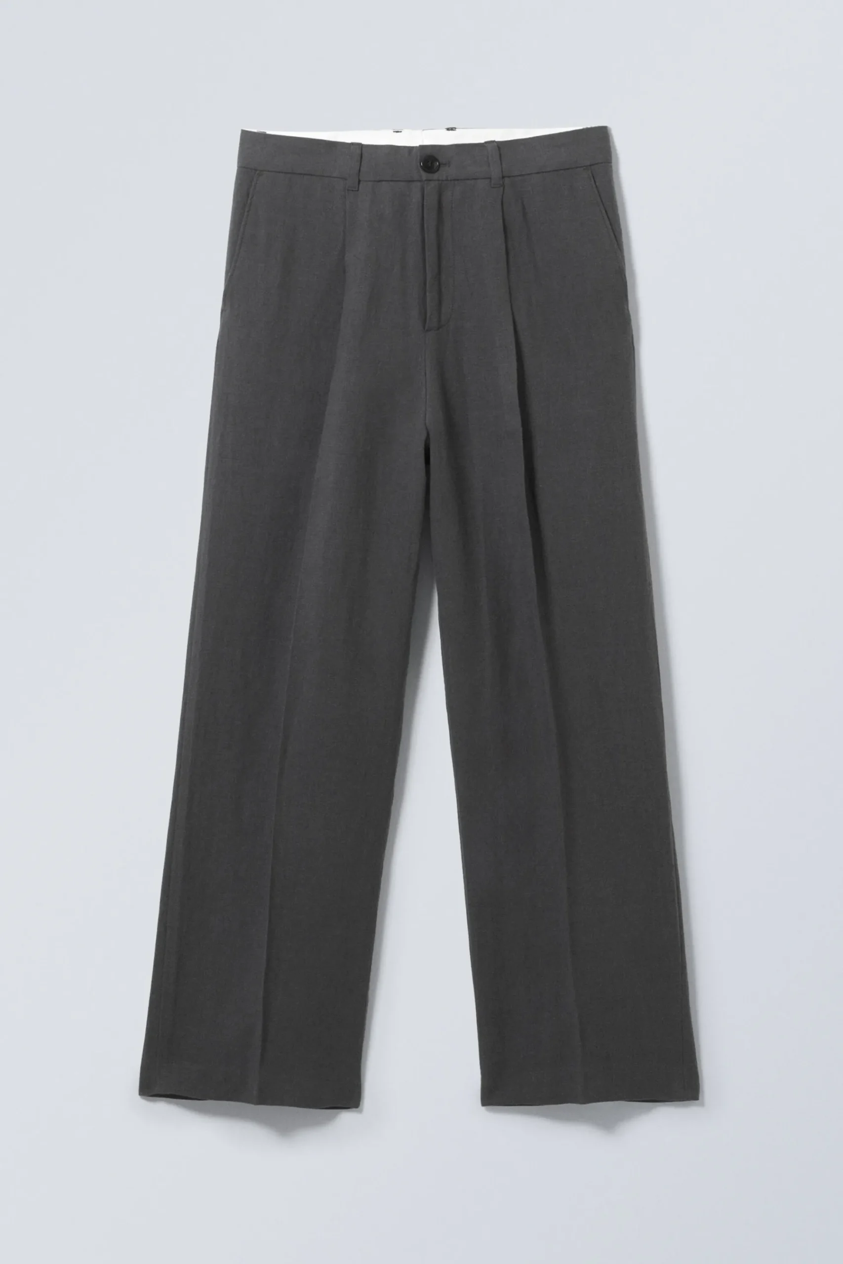 Weekday UNO LOOSE LINEN SUIT TROUSER dark grey Cheap