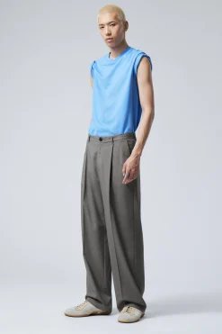 Weekday UNO LOOSE SUIT TROUSERS dark grey Cheap