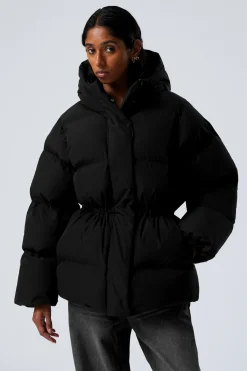 Weekday WAISTED PUFFER JACKET black Flash Sale