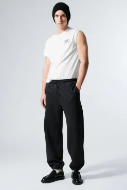 Weekday WARM UP STRAIGHT FIT SWEATPANTS black New