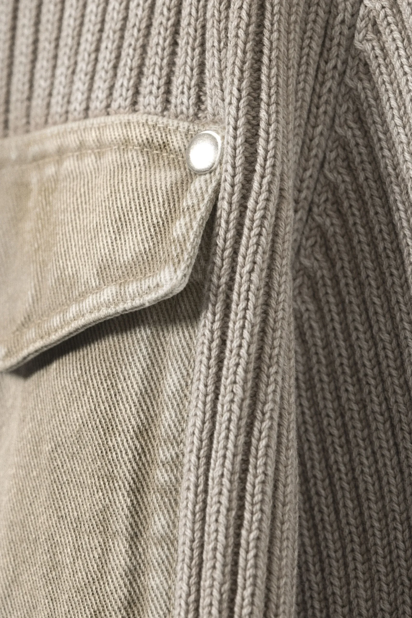 Weekday WASHED RIB-KNIT ZIP CARDIGAN washed dusty mole Discount
