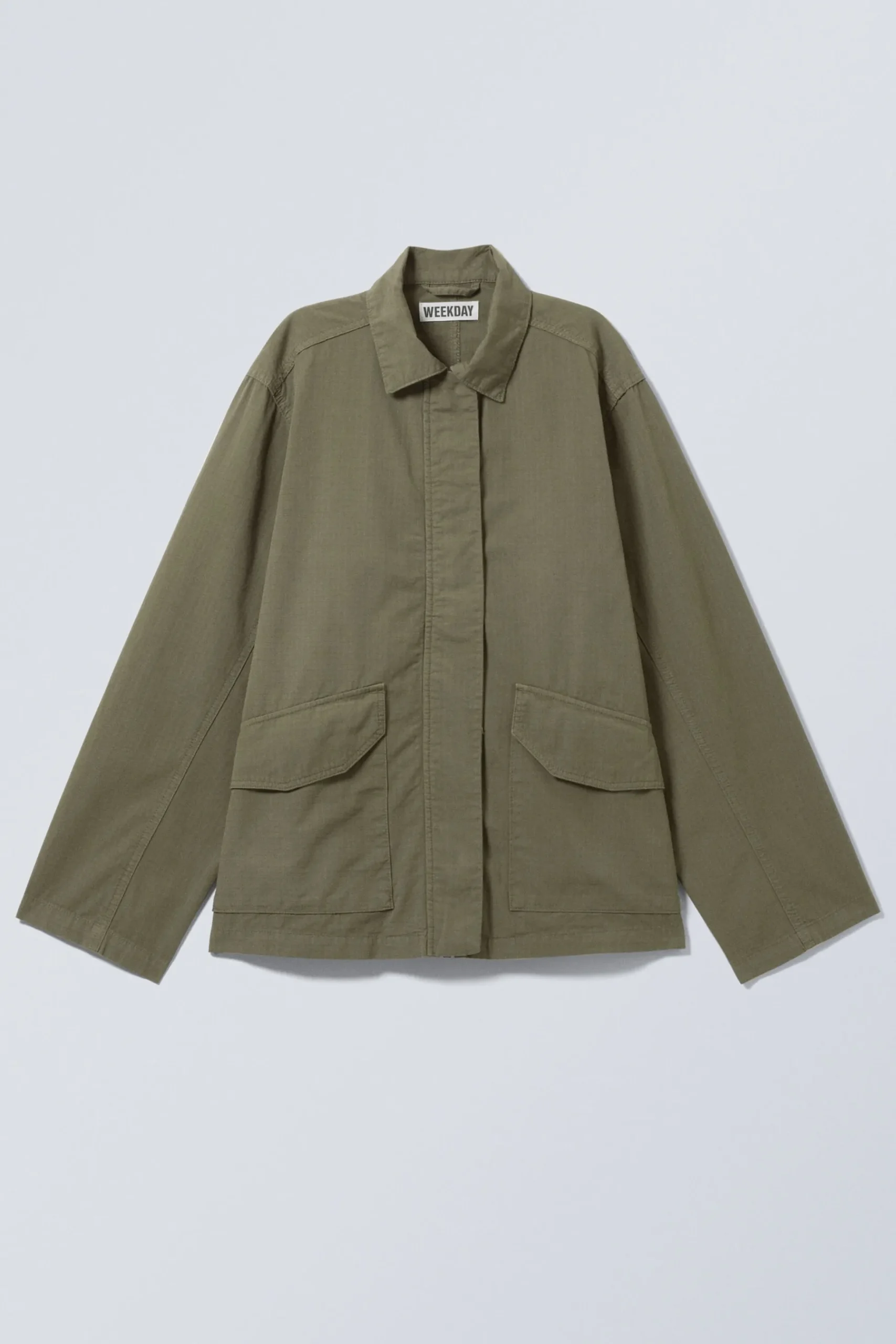 Weekday WASHED RIPSTOP JACKET dark khaki green Discount