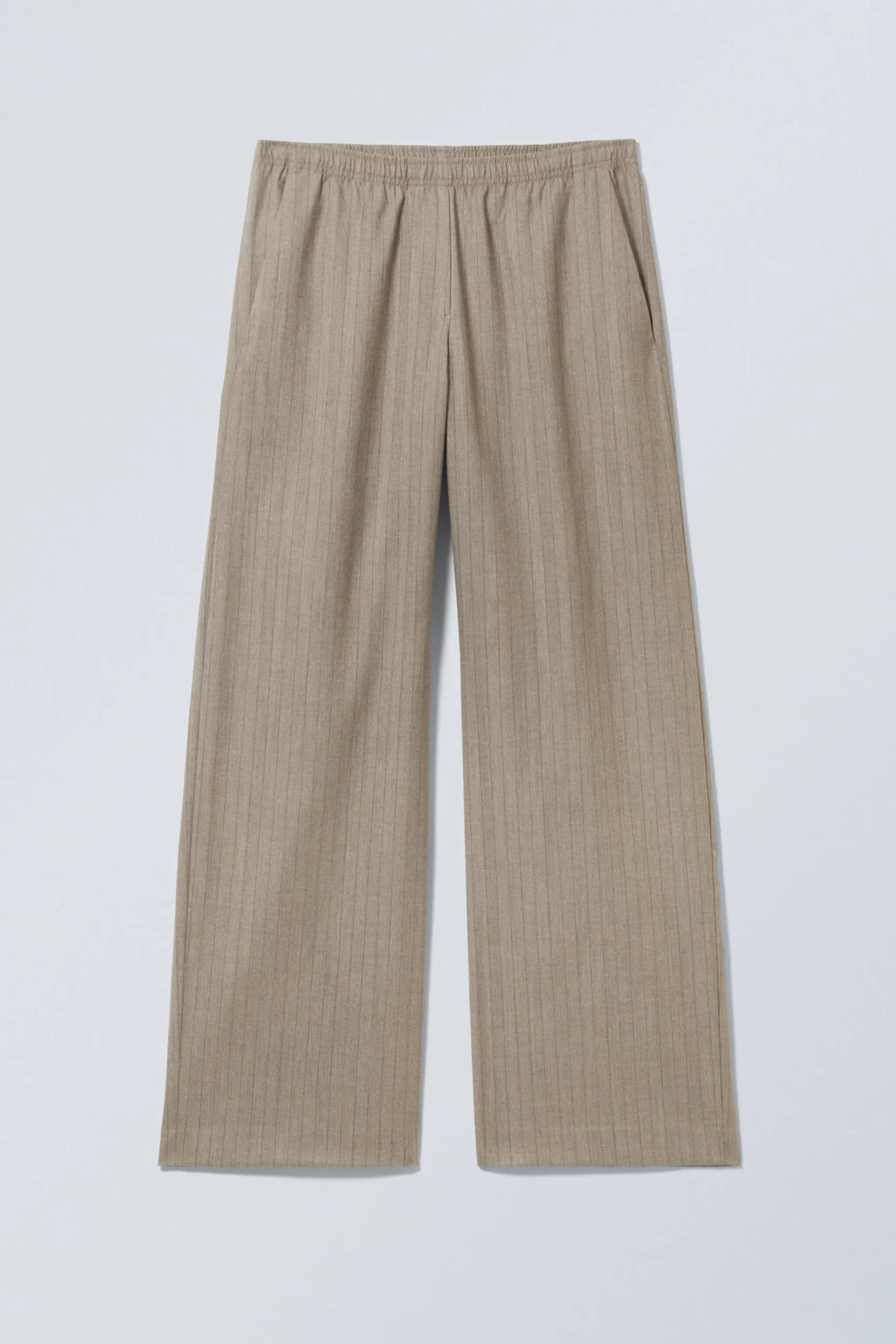 Weekday WIDE PULL ON SUITING TROUSERS beige pinstripe Online