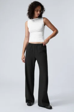 Weekday WIDE PULL ON SUITING TROUSERS black check Cheap