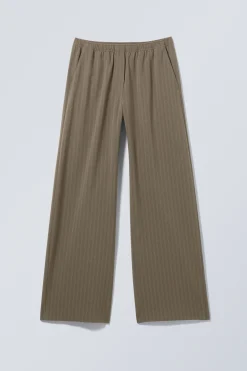 Weekday WIDE PULL ON SUITING TROUSERS dark mole stripe Cheap