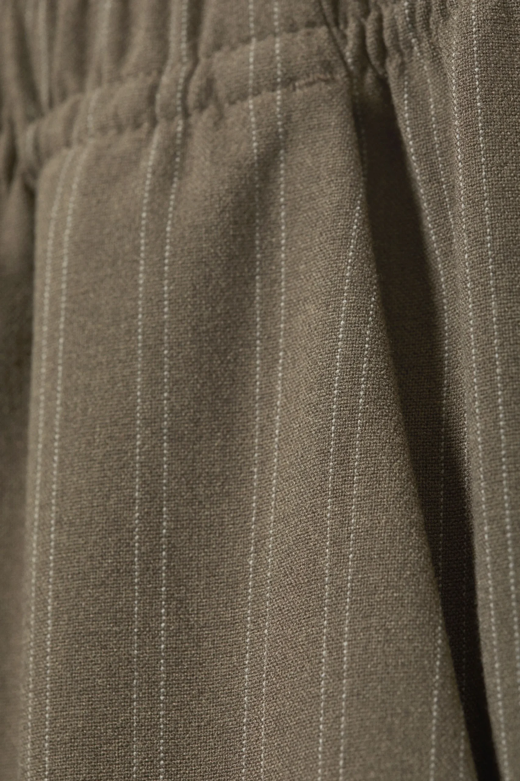 Weekday WIDE PULL ON SUITING TROUSERS dark mole stripe Cheap
