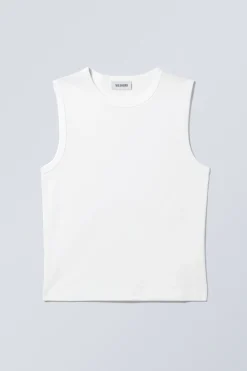Weekday WIDE SHOULDER FITTED TANK TOP white Outlet