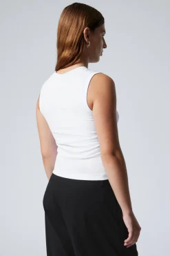 Weekday WIDE SHOULDER FITTED TANK TOP white Outlet
