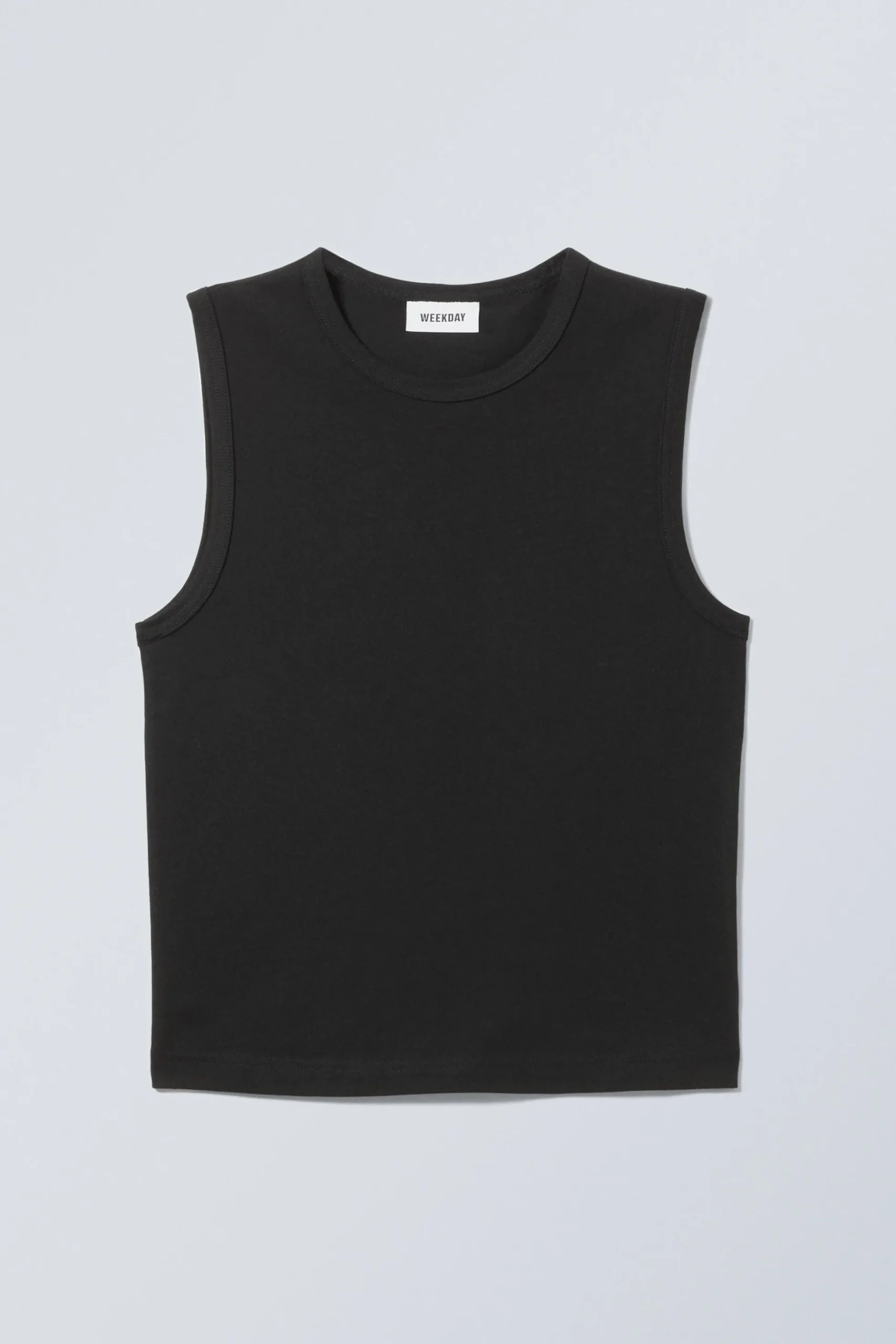 Weekday WIDE SHOULDER FITTED TANK TOP black Flash Sale