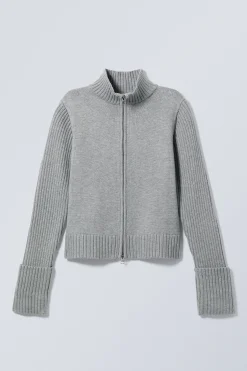 Weekday WINONA ZIP CARDIGAN grey melange Online