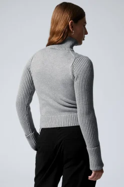 Weekday WINONA ZIP CARDIGAN grey melange Online