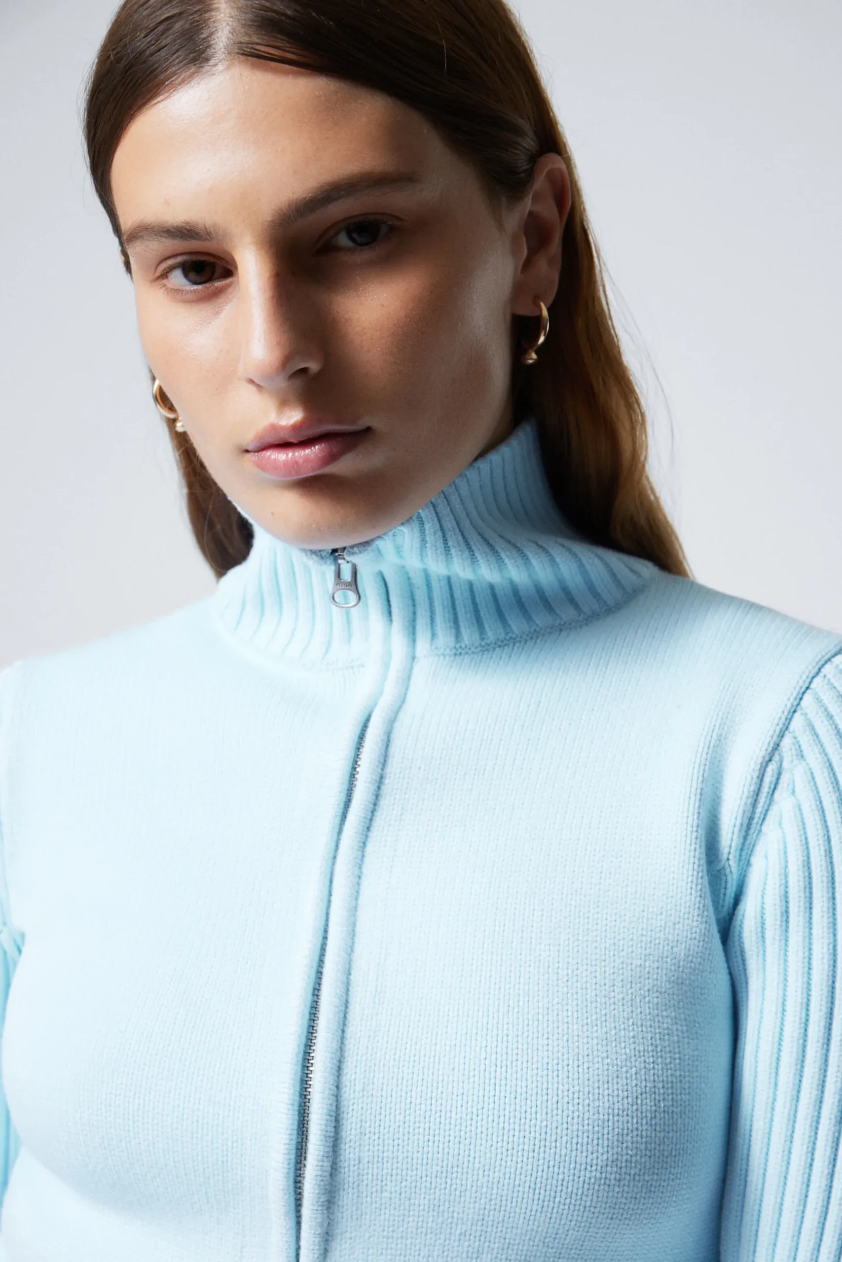 Weekday WINONA ZIP CARDIGAN light blue Online