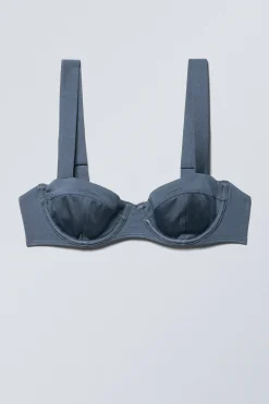Weekday WIRE BIKINI TOP dark dusty blue Outlet