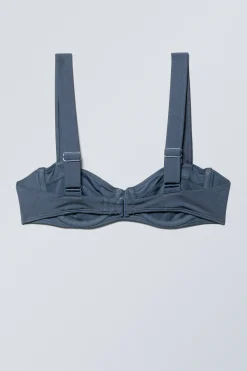 Weekday WIRE BIKINI TOP dark dusty blue Outlet